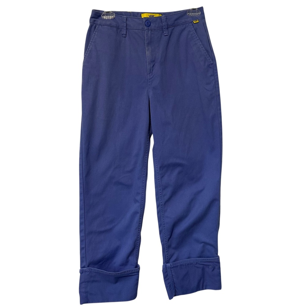 Vans WHACK Collaboration Cotton Twill Cropped Pants Women Size 24 Blue
